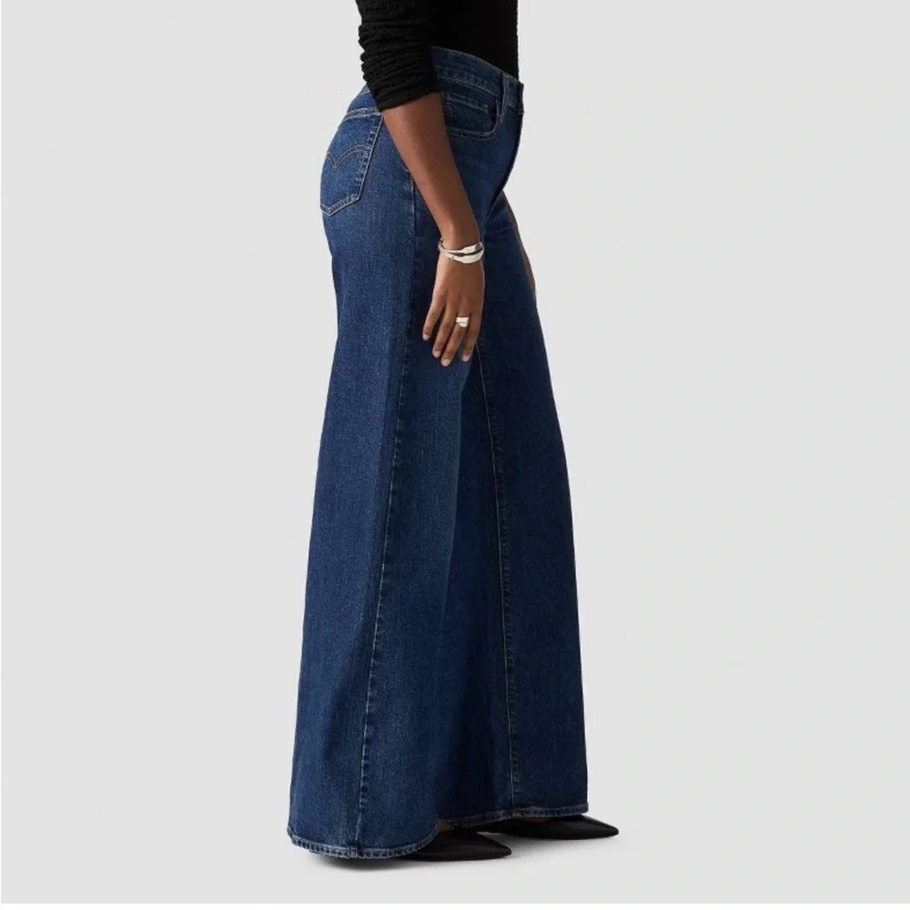 Levi's 728 Dark Blue Wide Leg Flare Jeans